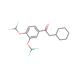 O=C(CC1CCCCC1)c1ccc(OC(F)F)c(OC(F)F)c1 ZINC000040846570