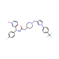 O=C(CC1CCN(Cc2ccn(-c3ccc(C(F)(F)F)cc3)c2)CC1)N[C@H](c1ccc(F)cc1)c1ccc[n+]([O-])c1 ZINC000042964878