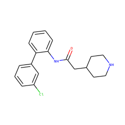 O=C(CC1CCNCC1)Nc1ccccc1-c1cccc(Cl)c1 ZINC000049049696