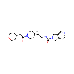 O=C(CC1CCOCC1)N1CCC2(CC1)C[C@H]2CNC(=O)N1Cc2ccncc2C1 ZINC001772628081