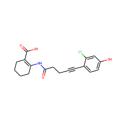 O=C(CCC#Cc1ccc(O)cc1Cl)NC1=C(C(=O)O)CCCC1 ZINC001772614338