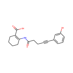 O=C(CCC#Cc1cccc(O)c1)NC1=C(C(=O)O)CCCC1 ZINC001772650882