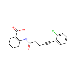 O=C(CCC#Cc1ccccc1Cl)NC1=C(C(=O)O)CCCC1 ZINC001772650338