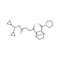 O=C(CCC(=O)N1C2CCC(CC2)[C@H]1C(=O)N1CCCC1)NC(C1CC1)C1CC1 ZINC000013756432