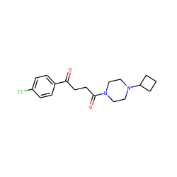 O=C(CCC(=O)N1CCN(C2CCC2)CC1)c1ccc(Cl)cc1 ZINC000013561099