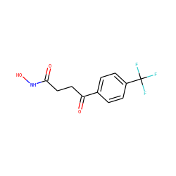 O=C(CCC(=O)c1ccc(C(F)(F)F)cc1)NO ZINC000028528712