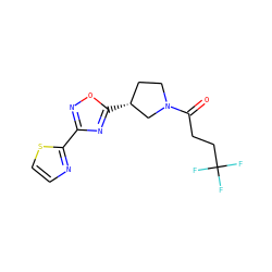 O=C(CCC(F)(F)F)N1CC[C@@H](c2nc(-c3nccs3)no2)C1 ZINC000073199646