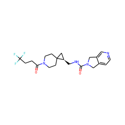 O=C(CCC(F)(F)F)N1CCC2(CC1)C[C@H]2CNC(=O)N1Cc2ccncc2C1 ZINC001772643523