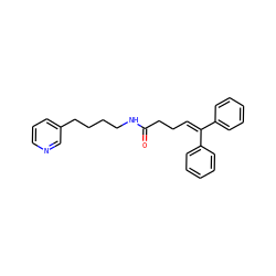 O=C(CCC=C(c1ccccc1)c1ccccc1)NCCCCc1cccnc1 ZINC000001542596