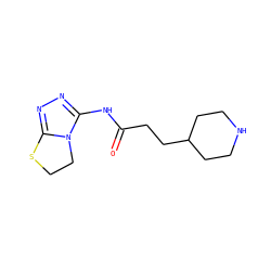 O=C(CCC1CCNCC1)Nc1nnc2n1CCS2 ZINC000096933430