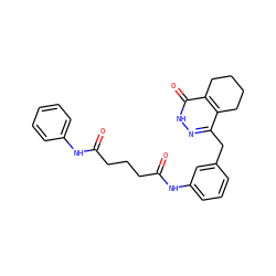 O=C(CCCC(=O)Nc1cccc(Cc2n[nH]c(=O)c3c2CCCC3)c1)Nc1ccccc1 ZINC000168180073