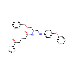 O=C(CCCC(=O)c1cccs1)N[C@H](CNc1ccc(Oc2ccccc2)cc1)COCc1ccccc1 ZINC000084635765