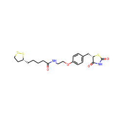 O=C(CCCC[C@@H]1CCSS1)NCCOc1ccc(C[C@@H]2SC(=O)NC2=O)cc1 ZINC000027646354