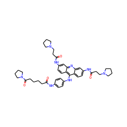 O=C(CCCCC(=O)N1CCCC1)Nc1ccc(Nc2c3ccc(NC(=O)CCN4CCCC4)cc3nc3cc(NC(=O)CCN4CCCC4)ccc23)cc1 ZINC000028364205
