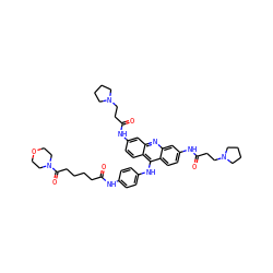 O=C(CCCCC(=O)N1CCOCC1)Nc1ccc(Nc2c3ccc(NC(=O)CCN4CCCC4)cc3nc3cc(NC(=O)CCN4CCCC4)ccc23)cc1 ZINC000095606516