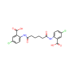 O=C(CCCCC(=O)Nc1ccc(Cl)cc1C(=O)O)Nc1ccc(Cl)cc1C(=O)O ZINC000026579112