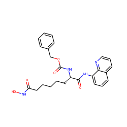O=C(CCCCC[C@H](NC(=O)OCc1ccccc1)C(=O)Nc1cccc2cccnc12)NO ZINC000027087290