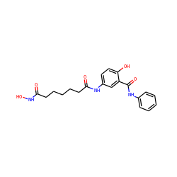 O=C(CCCCCC(=O)Nc1ccc(O)c(C(=O)Nc2ccccc2)c1)NO ZINC000084757538