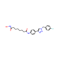 O=C(CCCCCCC(=O)Nc1ccc(-c2cn(Cc3ccc(F)cc3)nn2)cc1)NO ZINC000029069621