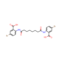 O=C(CCCCCCC(=O)Nc1ccc(Br)cc1C(=O)O)Nc1ccc(Br)cc1C(=O)O ZINC000026579283