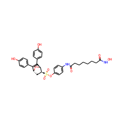 O=C(CCCCCCC(=O)Nc1ccc(OS(=O)(=O)[C@H]2C[C@H]3O[C@H]2C(c2ccc(O)cc2)=C3c2ccc(O)cc2)cc1)NO ZINC000473094745