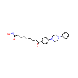 O=C(CCCCCCCC(=O)c1ccc(N2CCN(c3ccccc3)CC2)cc1)NO ZINC000103205575