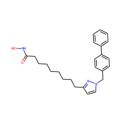 O=C(CCCCCCCCc1ccn(Cc2ccc(-c3ccccc3)cc2)n1)NO ZINC000205803554