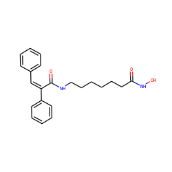O=C(CCCCCCNC(=O)/C(=C\c1ccccc1)c1ccccc1)NO ZINC000096167591