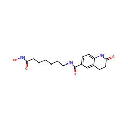 O=C(CCCCCCNC(=O)c1ccc2c(c1)CCC(=O)N2)NO ZINC000222861532