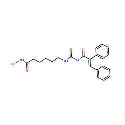 O=C(CCCCCNC(=O)NC(=O)/C(=C/c1ccccc1)c1ccccc1)NO ZINC000059260276