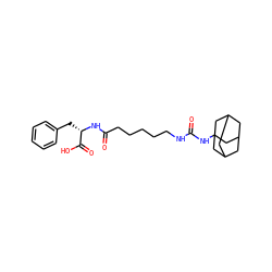 O=C(CCCCCNC(=O)NC12CC3CC(CC(C3)C1)C2)N[C@@H](Cc1ccccc1)C(=O)O ZINC000036330713