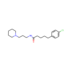 O=C(CCCCc1ccc(Cl)cc1)NCCCN1CCCCC1 ZINC000096939855