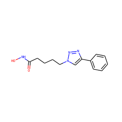 O=C(CCCCn1cc(-c2ccccc2)nn1)NO ZINC000040915785