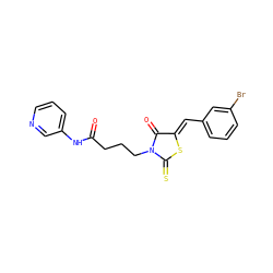 O=C(CCCN1C(=O)/C(=C/c2cccc(Br)c2)SC1=S)Nc1cccnc1 ZINC000008739053