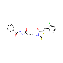 O=C(CCCN1C(=O)/C(=C/c2ccccc2Cl)SC1=S)NNC(=O)c1ccccc1 ZINC000008691459