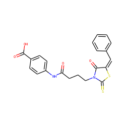 O=C(CCCN1C(=O)/C(=C\c2ccccc2)SC1=S)Nc1ccc(C(=O)O)cc1 ZINC000001298822