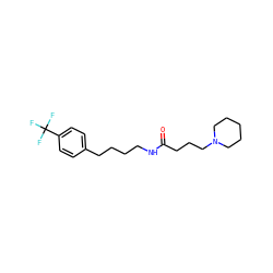 O=C(CCCN1CCCCC1)NCCCCc1ccc(C(F)(F)F)cc1 ZINC000096939852