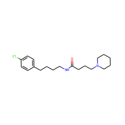 O=C(CCCN1CCCCC1)NCCCCc1ccc(Cl)cc1 ZINC000096939850