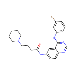 O=C(CCCN1CCCCC1)Nc1ccc2ncnc(Nc3cccc(Br)c3)c2c1 ZINC000096933193