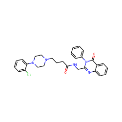 O=C(CCCN1CCN(c2ccccc2Cl)CC1)NCc1nc2ccccc2c(=O)n1-c1ccccc1 ZINC000029123564