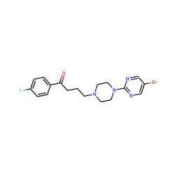 O=C(CCCN1CCN(c2ncc(Br)cn2)CC1)c1ccc(F)cc1 ZINC000013730849