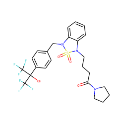 O=C(CCCN1c2ccccc2N(Cc2ccc(C(O)(C(F)(F)F)C(F)(F)F)cc2)S1(=O)=O)N1CCCC1 ZINC000299860580