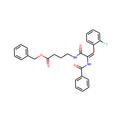 O=C(CCCNC(=O)/C(=C\c1ccccc1F)NC(=O)c1ccccc1)OCc1ccccc1 ZINC000008672090