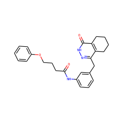 O=C(CCCOc1ccccc1)Nc1cccc(Cc2n[nH]c(=O)c3c2CCCC3)c1 ZINC000167358074