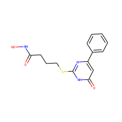 O=C(CCCSc1nc(-c2ccccc2)cc(=O)[nH]1)NO ZINC000035050402