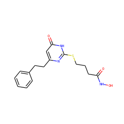 O=C(CCCSc1nc(CCc2ccccc2)cc(=O)[nH]1)NO ZINC000035050447