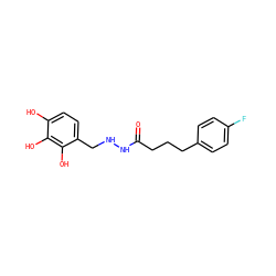 O=C(CCCc1ccc(F)cc1)NNCc1ccc(O)c(O)c1O ZINC001772630033
