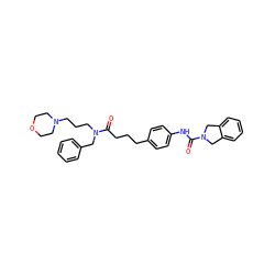 O=C(CCCc1ccc(NC(=O)N2Cc3ccccc3C2)cc1)N(CCCN1CCOCC1)Cc1ccccc1 ZINC000167151060