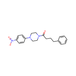 O=C(CCCc1ccccc1)N1CCN(c2ccc([N+](=O)[O-])cc2)CC1 ZINC000004755397