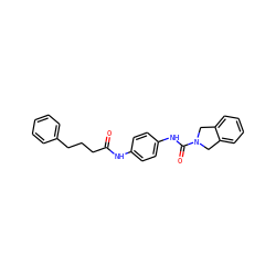O=C(CCCc1ccccc1)Nc1ccc(NC(=O)N2Cc3ccccc3C2)cc1 ZINC000166621628